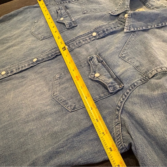 Polo Ralph Lauren Denim Western Shirt Pearl Snap Button Up Top Shirt Women’s XL - Picture 16 of 16